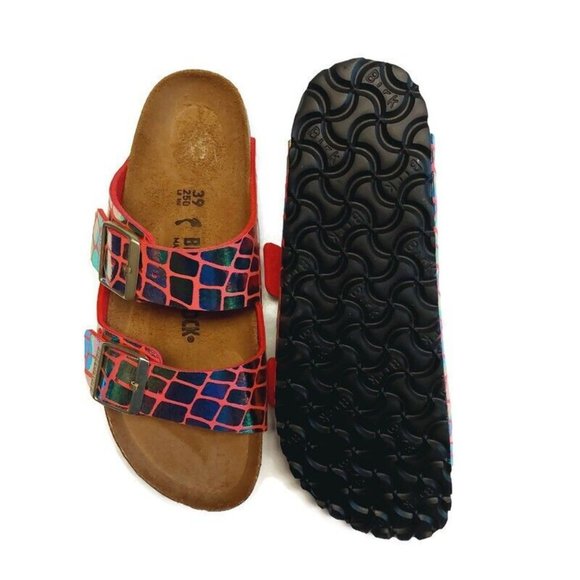 Birkenstock Arizona BS Sandals Womens Size 8 - 8.5 NARROW Gator Gleam Raspberry - Picture 9 of 10